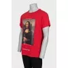 Men's red printed t-shirt