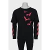 Men's sweatshirt with a red print