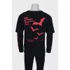 Men's sweatshirt with a red print