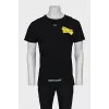 Men's T-shirt with yellow print