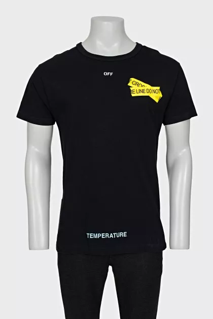 Men's T-shirt with yellow print