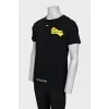Men's T-shirt with yellow print