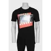 Men's straight-cut printed t-shirt