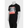 Men's straight-cut printed t-shirt