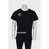 Men's T-shirt with pink print on the back