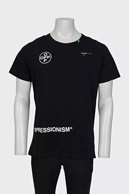 Men's T-shirt with pink print on the back