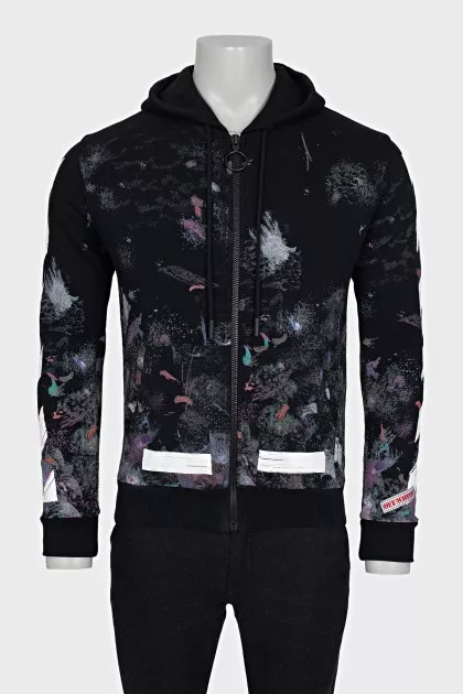 Men's zip-up hoodie with branded logo