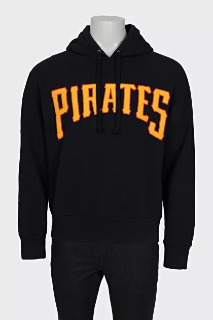 Men's black hoodie with print