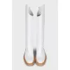 High leather boots without fastening