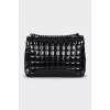 Leather bag with chain and logo