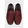 Men's red embossed loafers