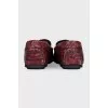 Men's red embossed loafers