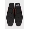 Men's red embossed loafers