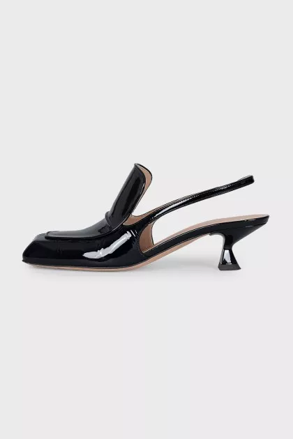 Patent leather slingbacks