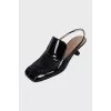 Patent leather slingbacks