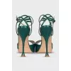 Textured leather heeled sandals