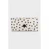 White polka dot wallet