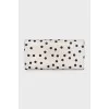 White polka dot wallet