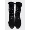 Insulated suede lace-up boots