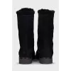 Insulated suede lace-up boots