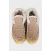 Insulated suede loafers