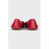 Red ballet flats with textile decor