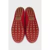 Red ballet flats with textile decor