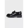 Leather loafers with logo