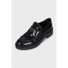 Leather loafers with logo