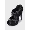 Shoes with a figured cutout and rhinestones