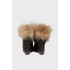 Wedge ankle boots with fur