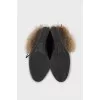 Wedge ankle boots with fur