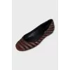 Brown leather and suede ballet flats