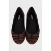 Brown leather and suede ballet flats