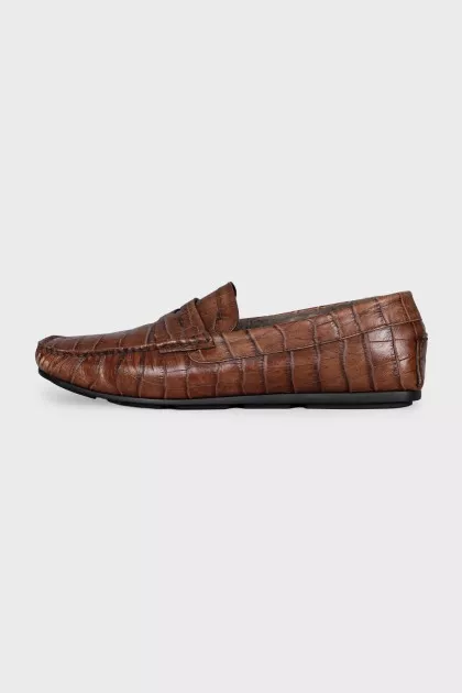 Men's insulated loafers with embossing