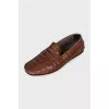 Men's insulated loafers with embossing