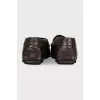 Men's brown loafers with embossing