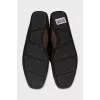 Men's brown loafers with embossing