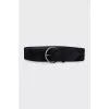 Leather and suede belt with a round buckle