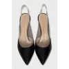 Patent leather slingbacks with silicone inserts