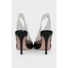 Patent leather slingbacks with silicone inserts