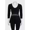 Cashmere sweater with rhinestones