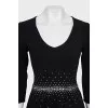 Cashmere sweater with rhinestones