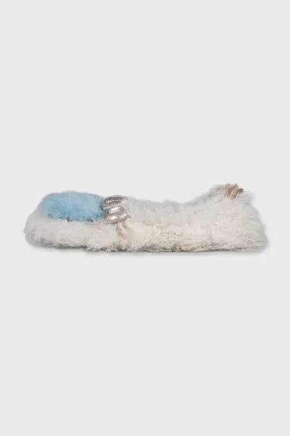 Fur ballet flats with decor