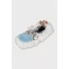 Fur ballet flats with decor
