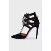 Black shoes with suede straps