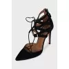 Black shoes with suede straps