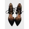 Black shoes with suede straps