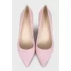 Leather pumps with contrasting heels