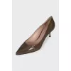 Patent leather kitten heel pumps